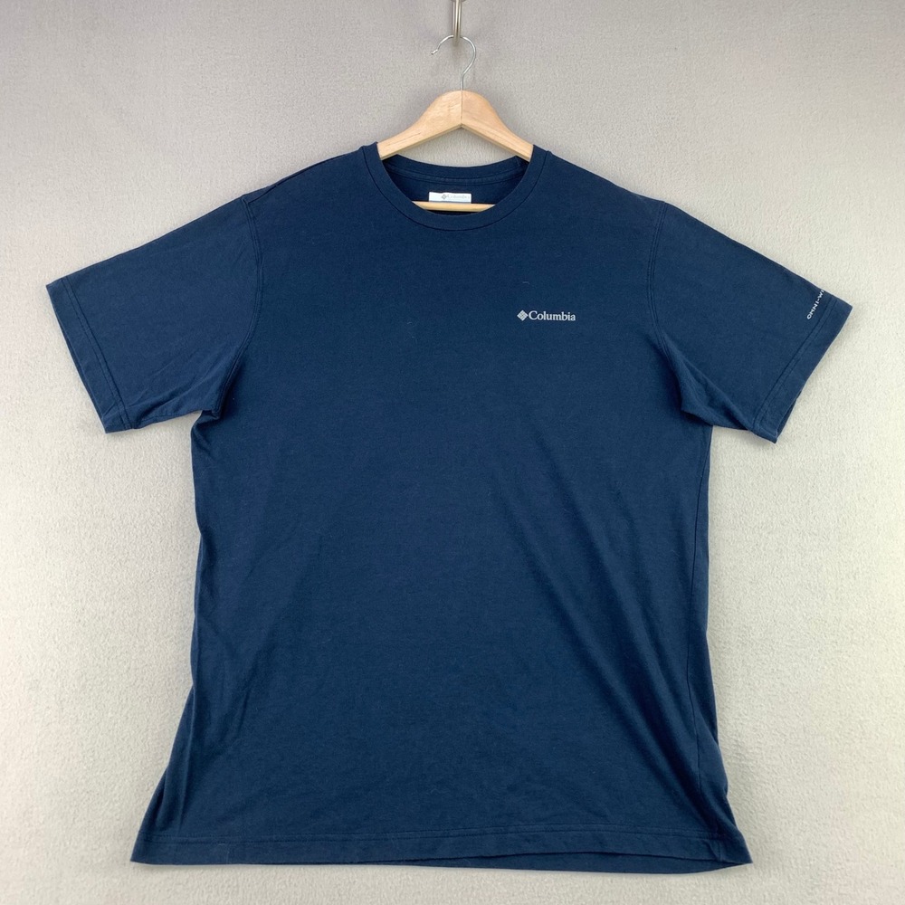 Columbia Thistletown Hills T-Shirt Mens Large Blue Short Sleeve Logo Tee
